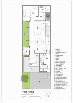 the floor plan for a house with two levels and an open living area in it