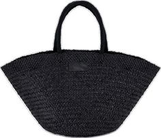 Black Woven Beach Bag Made Of Natural Fiber, Black Straw Bag For Spring Vacation, Black Natural Fiber Summer Bag, Black Beach Bag For Vacation, Black Straw Beach Bag, Black Summer Vacation Straw Bag, Summer Black Straw Beach Bag, Black Bucket Straw Bag For The Beach, Black Bucket Straw Bag For Beach