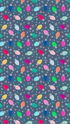 a blue background with multicolored circles and stars