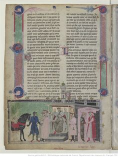 an open book with pictures of people and animals on the page, in latin language