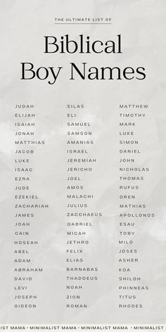 the ultimate list of biblical boy names for boys and girls, including names that are written in