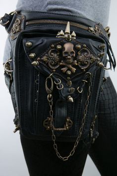 Motocykle Harley Davidson, Steampunk Motorcycle, Moda Steampunk, Steampunk Bag, Mode Steampunk, Skull Bags, Boho Clutch, Holster Bag, Tas Bahu