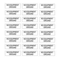 no equipment ground labels are shown in black and white, with the words'no equipment ground