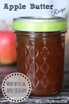 an apple butter recipe in a mason jar