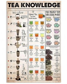 a poster showing the different types of teas and how they are used to make them