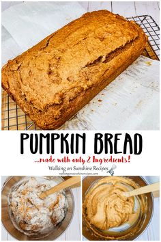 pumpkin bread made with only 2 ingredients