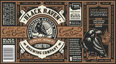 the label for black raven coffee