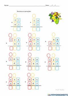 the worksheet for adding numbers to one digit number and two digit ones in order