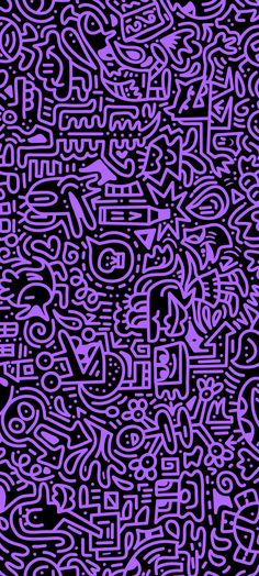 an abstract purple background with black and white letters