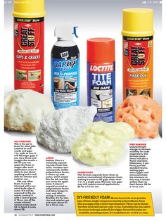 an article in the magazine shows different types of paint and deodorant products