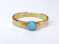 Opal Solitaire Ring, Opal Engagement Ring, Stackable Ring, Alternative Engagement Ring, Blue opal Ri Traditional Ring, Opal Solitaire Ring, Engagement Ring Blue, Blue Opal Ring, Blue Engagement Ring, Traditional Engagement Rings, Handmade Engagement Rings, Opal Engagement Ring, Ring Opal