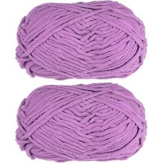 two skeins of purple yarn on a white background