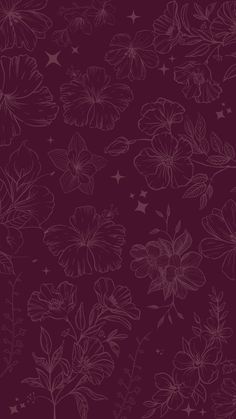 a purple background with white flowers and stars