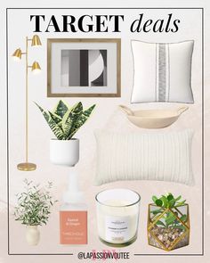 a collage with plants, candles and pictures on the wall above it is an advertisement for target