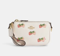 NWT coach Nolita 15 With Strawberry Print CB608. Condition is New with tags. Shipped with USPS Limited Edition Collection 100% Authentic Product Details Refined pebble leather Two credit card slots Zip-top closure, fabric lining Handle with 4 1/2" drop 6" (L) x 4" (H) x 1 1/2" (W) Style No. CB608 Price is firm Tiny Purses, Expensive Purses, Coach Nolita, Classy Purses, Louis Vuitton Capucines, Birkenstock Boston Shearling, Boston Shearling, Inside My Bag, Cute Wallets