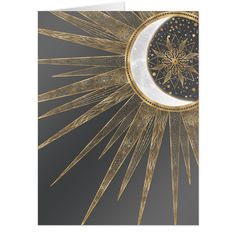 the sun and the moon are depicted in this artistic illustration metal print by corbi