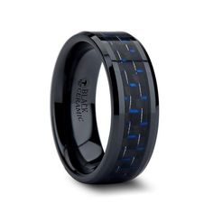 AVITUS Black Beveled Ceramic Ring with Blue and Black Carbon Fiber Inlay - 4mm - 10mm An elegant combination by Thorsten of black and blue carbon fiber that has been inlaid into this beautiful Black Ceramic ring with polished beveled edges. Engraving available! See Pictures for Details. Does Not Delay Order. Includes Thorsten Lifetime and Lifetime Sizing Warranty (excluding re-engraving). Black Ceramic will not scratch and does not lose its color. Available in 4mm, 6mm, 8mm, and 10mm widths for Natural Jewelry Cleaner, Black Titanium Ring, Moonstone Engagement Ring Set, Carbon Fiber Rings, Sterling Silver Cleaner, Vintage Engagement Rings Unique, Ring Man, Ceramic Ring, Moonstone Engagement