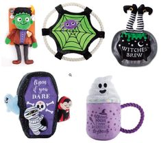 four different halloween items are shown in this image