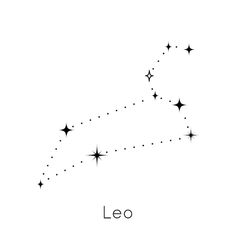 the star in the sky is drawn with black ink on a white background, and it says leo