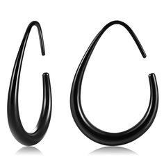 PRICES MAY VARY. Earrings Size: 3.5mm thick, 30mm diameter black hoop oval drop earrings, easy to put on and take off Minimalist Style: Classic black teardrop earrings for women, half-open design, suitable for any occasion Lightweight: Approx 0.14 oz black earrings for women, comfortable to wear and you don’t even feel them Hypoallergenic: Teardrop black hoop earrings and doesn't lose color, comfortable for your sensitive ears Ideal Hoop for Her: All Gacimy gold hoop earrings packaged in a daint Formal Black Hoop Earrings, Cheap Black Metal Hoop Earrings, Modern Black Hoop Earrings, Gift Black Tarnish-resistant Hoop Earrings, Nickel-free Black Teardrop Hoop Earrings, White Gold Hoop Earrings, Rose Gold Hoop Earrings, Black Hoops Earrings, 14k Gold Hoop Earrings