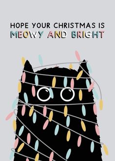 a black bear with christmas lights on it's head and the words hope your christmas is