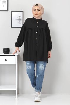 Long Shirt Outfits, Hijab Fashionista, Hijab Style Casual, Hijabi Outfits Casual