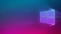 a purple and blue wallpaper with the windows logo on it's left side