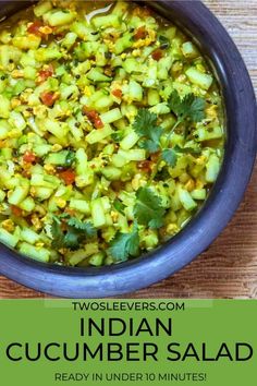 Indian Cucumber Salad, Best Cucumber Salad, Salad Indian, Indian Cucumber, Indian Salads, Peanut Salad, Indian Side Dishes, Vegan Indian Recipes, Cucumber Salad Recipe