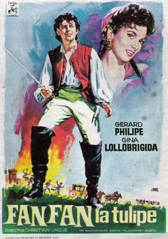 an italian movie poster for the film fandanta tulipe, starring actors