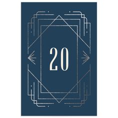 an art deco style poster with the number twenty on it's front and back