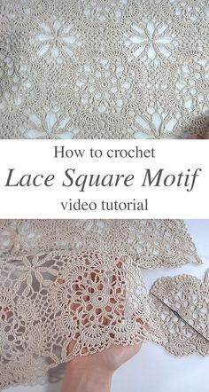 how to crochet lace square motif video