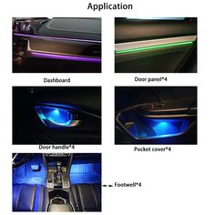 four different types of car interior lighting