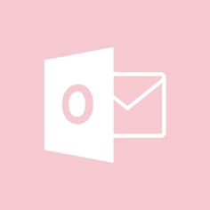 an open envelope with the letter o in front of it on a light pink background