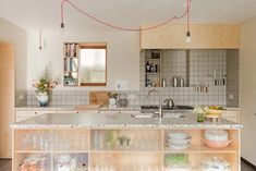 a kitchen filled with lots of counter top space