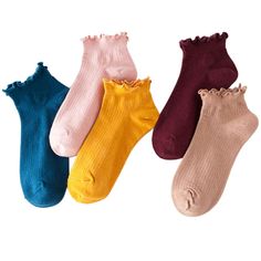 PRICES MAY VARY. 5 Pairs Ruffle Socks, Frilly Socks, Dress Boot, Ruffled Socks, Slouch Socks, Uniform Dress, Comfortable Socks, Lace Socks, Crew Sock