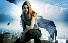 a woman kneeling down in front of an angel with wings on her back and the words alexandria ride above her