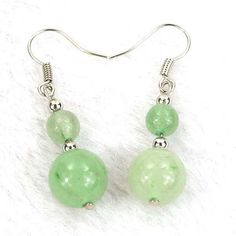 Green Aventurine Natural Gemstone Silver Earrings Rose Gold Chandelier Earrings, Wedding Bohemian, Green Aventurine Stone, Starburst Earrings, Aventurine Stone, Luxury Earrings, Silver Style, Beaded Hoop Earrings, Bar Earrings