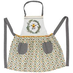 a child's apron with a bee on it