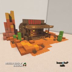 an image of a small building made out of lego blocks