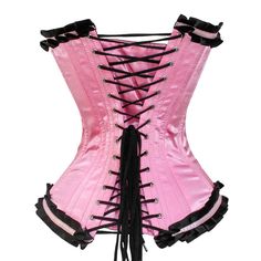 This Hot Pink Over Bust Satin Steel Boned Corset is an optimal choice for waist compression, body contouring, and restrictive lacing. The satin material is celebrated for its luxurious feel, polished finish, and sleek texture. Boasting a dazzling and lustrous exterior, this corset is sure to stand out. This corset provides excellent spinal support for the lower, middle, and lumbar regions of the back. Additionally, wearing it regularly in the workplace can enhance posture. Hot Pink corset top Fe Hot Pink Corset Top, Hot Pink Corset, Pink Corset Top, Black Leather Corset, Steel Boned Corsets, Pink Corset, Cord Lace, Lace Tights, Overbust Corset