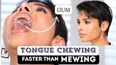 Try TONGUE CHEWING for 30 days. One FACE EXERCISE for DOUBLE CHIN  and JAW RESHAPING Exercise For Double Chin, Face Wrinkles, Work Outs, Beauty Ideas