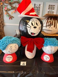 the cat in the hat pumpkins are on display