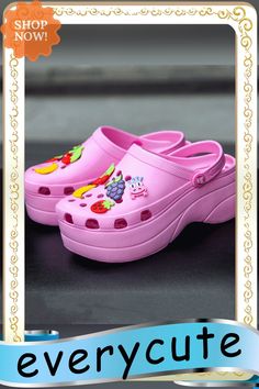 Summer Women Slippers Platform Clogs Outdoor Garden Shoes Female Pool Sandals Bathroom Flip Flops Mules Beach Slippers Casual Pink Non-slip Platform Slippers, Cute Summer Slip-on Clogs, Cute Slip-on Summer Clogs, Pink Platform Slippers For Beach, Pink Platform Slippers With Round Toe For Beach, Pink Eva Platform Slippers For Beach, Pink Round Toe Platform Slippers For Beach, Cute Non-slip Summer Clogs, Non-slip Synthetic Beach Clogs