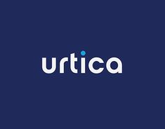 the logo for urticaa is shown on a dark blue background with white letters