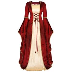 PRICES MAY VARY. AWESOME SET: This Renaissance Costume Women set features a red velvet long dress with a trumpet sleeve. The fancy medieval dress for women with decorated lace provides a chest and waist drawstring, the essential piece to complete your retro and royal look. HIGH-QUALITY MATERIALS: Crafted from 100% polyester and velvet fabric with slim elasticity, this renaissance medieval irish costume with a luxurious feel offers both comfort and softness. Its Featured Designs have a lace-decor Velvet Medieval Dress, Red Velvet Long Dress, Midevil Dress, Ren Faire Dress, Faire Dress, Irish Costume, Princess Dress Red, Irish Costumes, Wench Costume