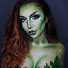 75 Best Halloween Makeup Ideas on Instagram in 2021 | Glamour Poison Ivy Kostüm, Cheeks Piercing, Poison Ivy Costume Diy, Poison Ivy Makeup, Fantasy Make-up, Festival Makeup Rave, Halloween Make-up Looks