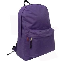 K-Cliffs 16" School backpack. 100% Polyester. Size 16"x12"x5". Main compartment w/double zippers, front pocket, Adjustable padded shoulder straps, unisex, Elementary-Adult purple Backpack Purple, Doctor For Kids, School Bookbags, Simple Backpack, Carnival Rides, Purple Backpack, Unisex Backpack, Backpack Material, Purple Girls