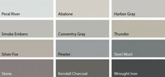 several shades of gray are shown in the color scheme for this home improvement project, which includes