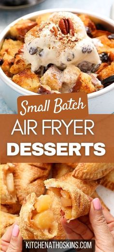 small batch air fryer desserts with text overlay