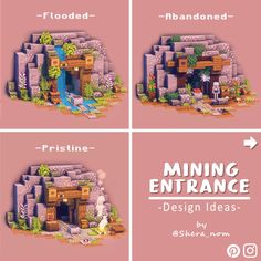 four different types of minecraft houses